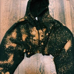 cropped bleached dyed hoodie